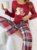 Leve 2 Pague 1] Pijama Feminino Ursinho do Inverno (Proteção e conforto térmico) + BRINDE: 1 Pantufa Antifrío + estilo para usar em casa
