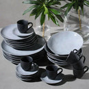 Jogo Aparelho de Jantar Orgânico Cinza Dust - SERVE 6 PESSOAS [+ BRINDE - KIT 6 TAÇAS]