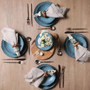 Jogo Aparelho de Jantar Stoneware Orgânico Petroleum/Night Sky - SERVE ATÉ 6 PESSOAS [+ BRINDE - KIT 6 TAÇAS]