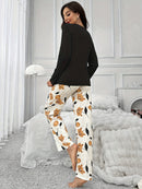 [Leve 2 Pague 1] Pijama Feminino Jardim de Neve (Aconchego leve contra o frio) + BRINDE: 1 Pantufa Antifrío + estilo para usar em casa